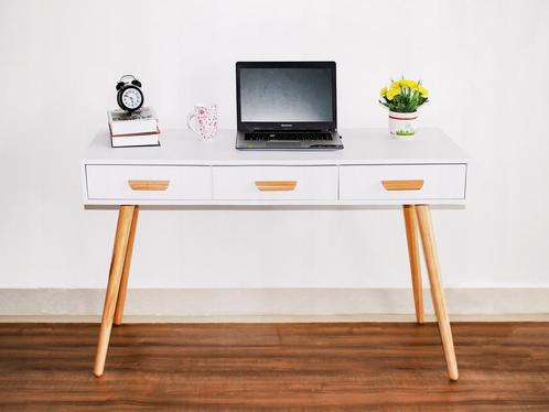 Bureau - sidetable - met 3 lades - 120x45x75 cm - wit, Huis en Inrichting, Bureaus, Nieuw, Ophalen of Verzenden