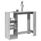 vidaXL Bartafel met schap 124x46x103,5 cm bewerkt hout grijs, Huis en Inrichting, Verzenden, Nieuw