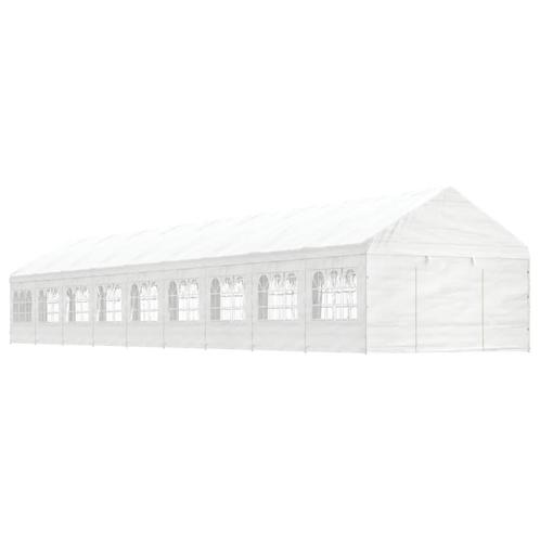 vidaXL Prieel met dak 20,07x4,08x3,22 m polyetheen wit, Tuin en Terras, Partytenten, Nieuw, Verzenden