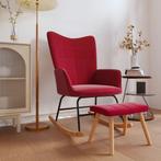 vidaXL Chaise à bascule avec tabouret Rouge bordeaux, Verzenden