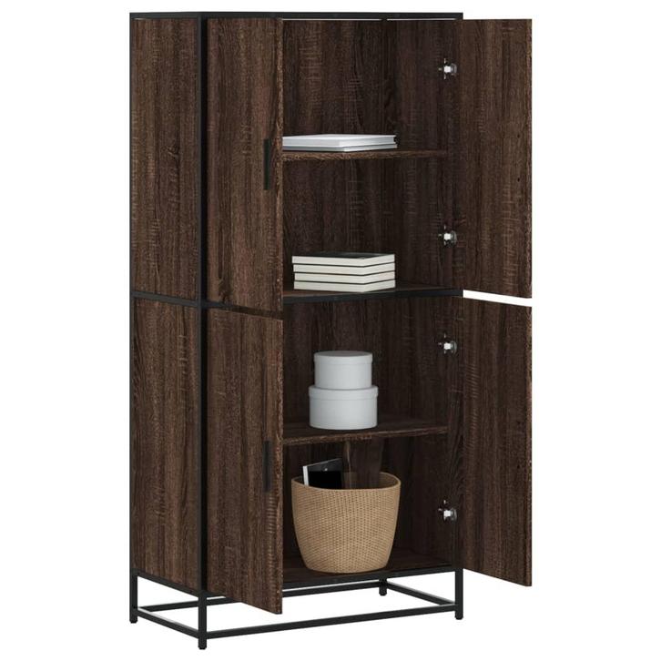 vidaXL Hoge kast 68x35x139 cm bewerkt hout bruin, Huis en Inrichting, Kasten | Dressoirs, Nieuw, Verzenden