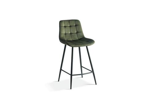 Counterstoel Juta Fluweel Groen, Huis en Inrichting, Stoelen, Overige kleuren, Nieuw, Stof, Ophalen of Verzenden