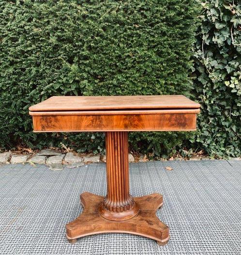 Empire Game Table - Table de jeux - Bois plaqué, Antiek en Kunst, Antiek | Overige Antiek