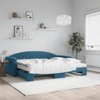 vidaXL Lit de jour avec lit gigogne et matelas bleu, Maison & Meubles, Verzenden, Neuf