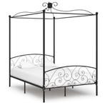 vidaXL Hemelbedframe metaal zwart 140x200 cm, Verzenden, Nieuw