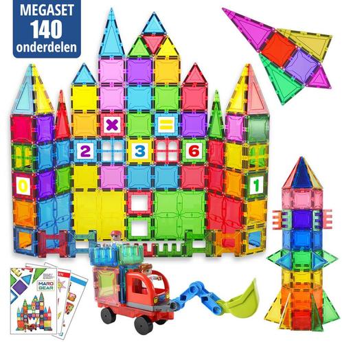 Mega set magnetisch speelgoed – 140 onderdelen, Kinderen en Baby's, Speelgoed | Bouwstenen, Nieuw, Overige merken, Ophalen of Verzenden