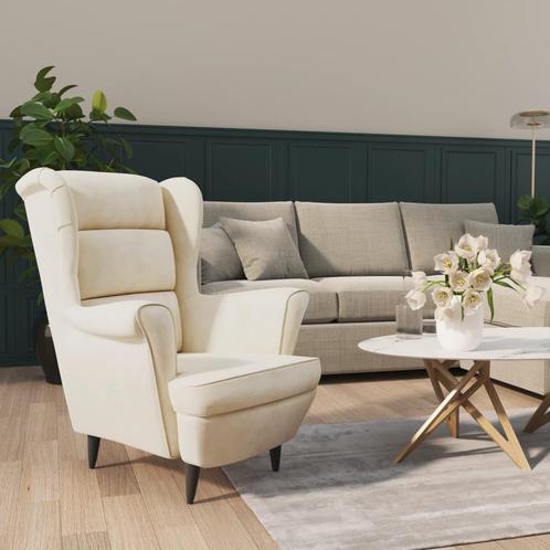 vidaXL Fauteuil fluweel crèmewit, Huis en Inrichting, Fauteuils, Nieuw, Verzenden