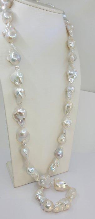 Zonder Minimumprijs - Halsketting Grote 15x20mm witte Edison, Handtassen en Accessoires, Kettingen