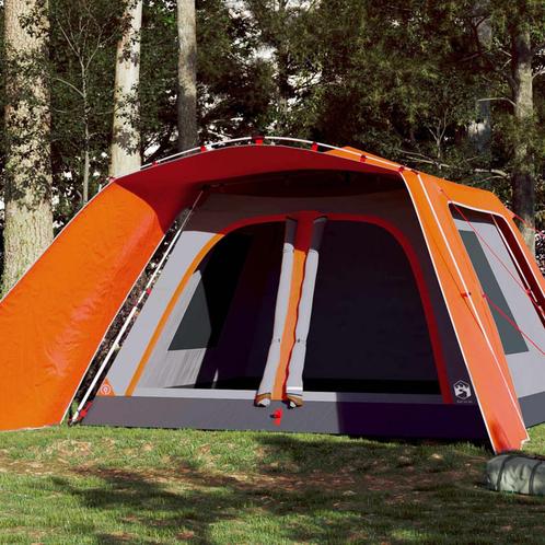 vidaXL Tent met luifel 9-persoons snelontgrendeling grijs en, Caravans en Kamperen, Tenten, Nieuw, Verzenden