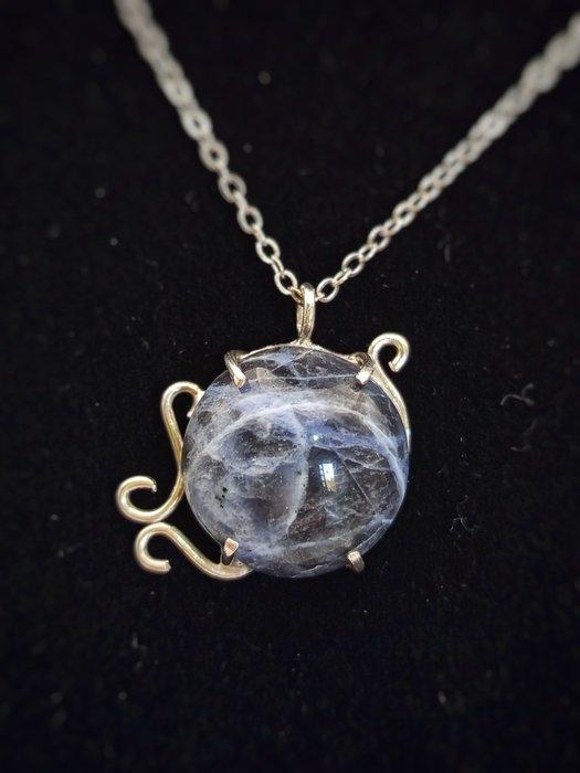 Ambachtelijk zilveren sieraad van 925 zilver met, Verzamelen, Mineralen en Fossielen