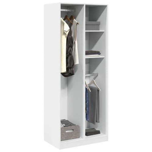 vidaXL Kledingkast 80x50x200 cm bewerkt hout wit, Huis en Inrichting, Kasten | Kleerkasten, Nieuw, Verzenden