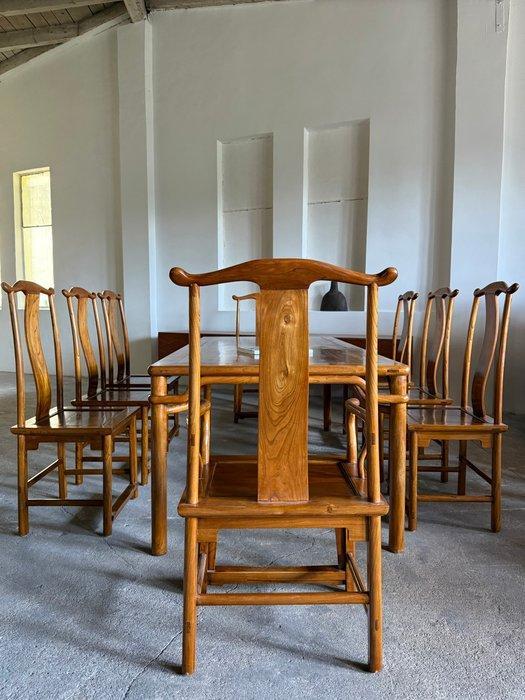 Stoel - Hout - Eettafel en 8 stoelen, Antiek en Kunst, Antiek | Meubels | Stoelen en Sofa's
