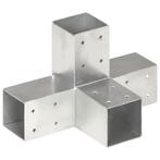 vidaXL Paalverbinding X-vorm 71x71 mm gegalvaniseerd metaal, Tuin en Terras, Palen, Balken en Planken, Verzenden, Nieuw