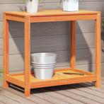 vidaXL Oppottafel met schap 82,5x50x75 cm massief grenenhout, Tuin en Terras, Verzenden, Nieuw