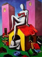 Mark Kostabi (1960) - Pink domination, Antiquités & Art