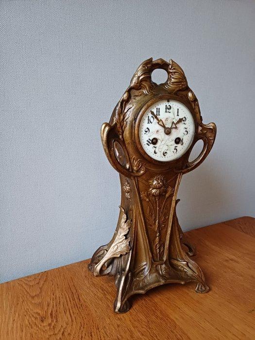 Tafelklok - Messing, Zinklegering - 1880-1920, Antiek en Kunst, Antiek | Klokken