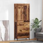 vidaXL Highboard met lade 2 pcs Oud Hout Bewerkt hout, Verzenden