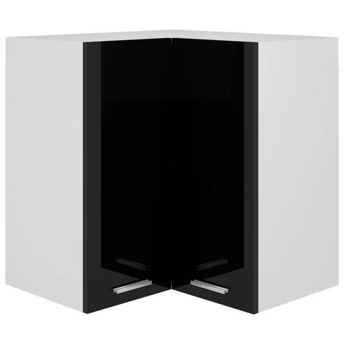 vidaXL Hanghoekkast 57x57x60 cm bewerkt hout hoogglans zwart, Maison & Meubles, Armoires | Autre, Envoi