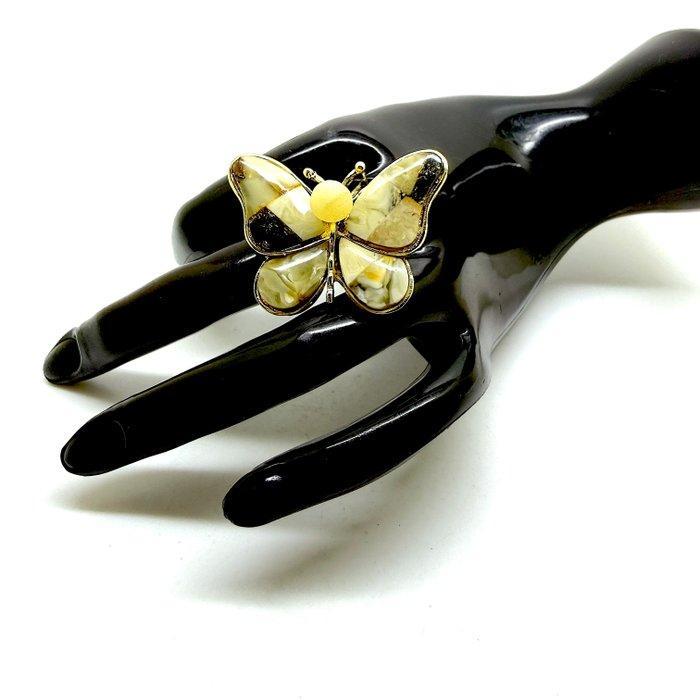 Natuurlijke Baltische Amber vlinder broche/pendant -, Verzamelen, Dierenverzamelingen