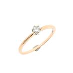 Gouden solitair ring met diamant | 0,12 ct. (roségoud), Handtassen en Accessoires, Ringen, Gebruikt, Overige kleuren, Ophalen of Verzenden