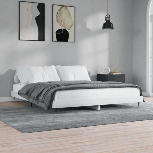 vidaXL Bedframe bewerkt hout hoogglans wit 180x200 cm, Huis en Inrichting, Slaapkamer | Bedden, Nieuw, Verzenden