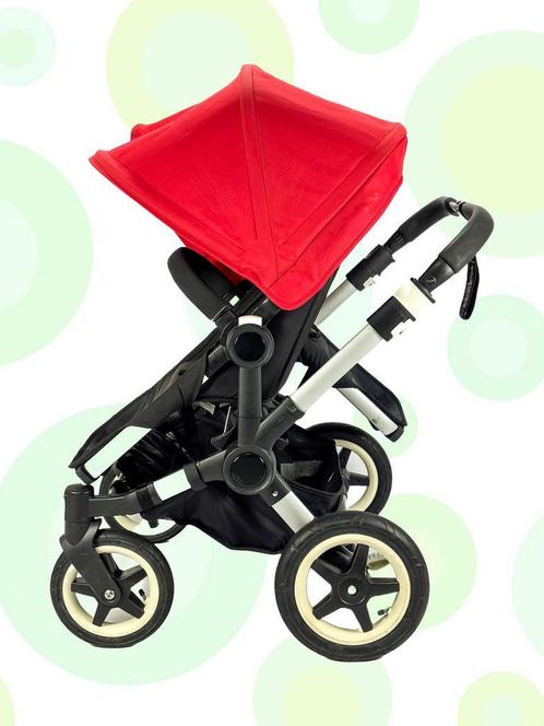 Bugaboo Donkey zwart/rood duo refurbished kinderwagen, Kinderen en Baby's, Kinderwagens en Combinaties, Duowagen, Luchtbanden