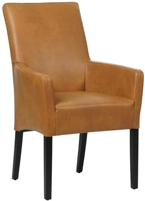 Leren eetkamerstoel - met armleuning - Echt leer, Landelijk,, Huis en Inrichting, Stoelen, Overige kleuren, Eén, Nieuw, Leer, Ophalen of Verzenden
