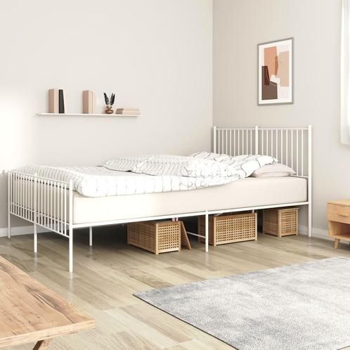vidaXL Bedframe met hoofd- en voeteneinde metaal wit 160x200, Huis en Inrichting, Slaapkamer | Bedden, Nieuw, Verzenden