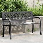 vidaXL Tuinbank 120 cm staal zwart, Verzenden, Nieuw