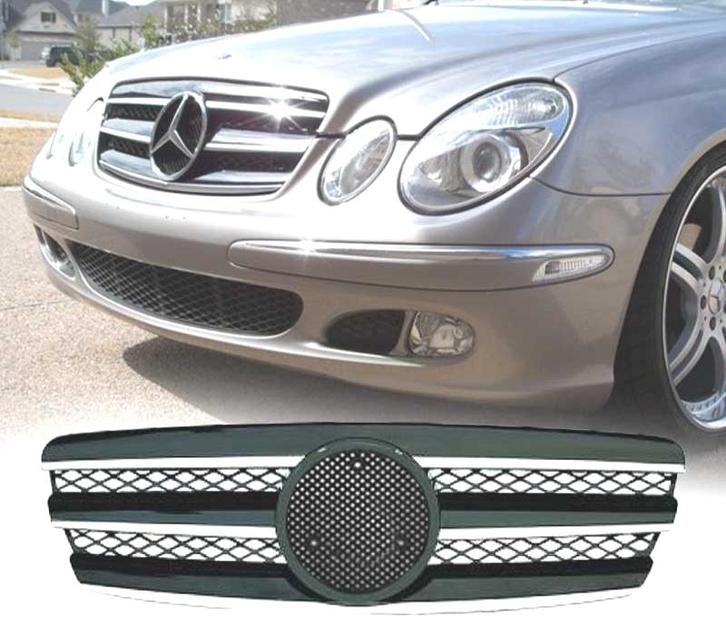 Calandre Type Amg Pour Mercedes E W211 02-06 Noir Chromé, Auto-onderdelen, Carrosserie, Verzenden