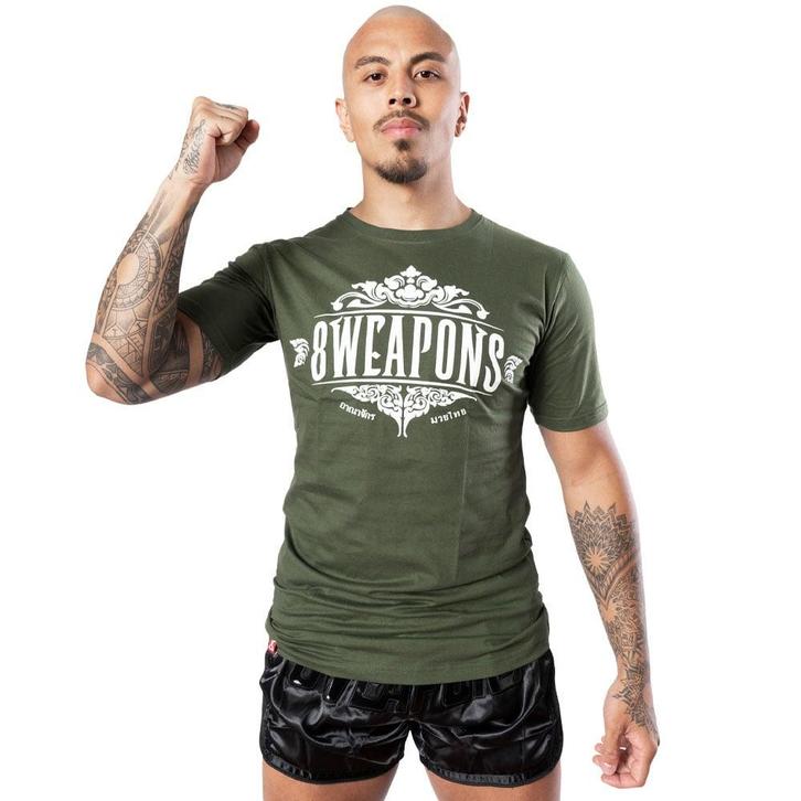 8 WEAPONS T-shirt Majestic Olijfgroen, Kleding | Heren, Sportkleding, Groen, Maat 56/58 (XL), Nieuw, Vechtsport, Verzenden
