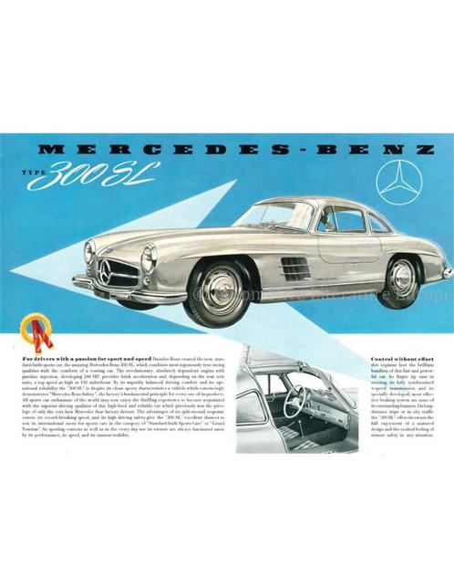 1955 MERCEDES BENZ 300 SL LEAFLET ENGELS, Boeken, Auto's | Folders en Tijdschriften, Ophalen of Verzenden