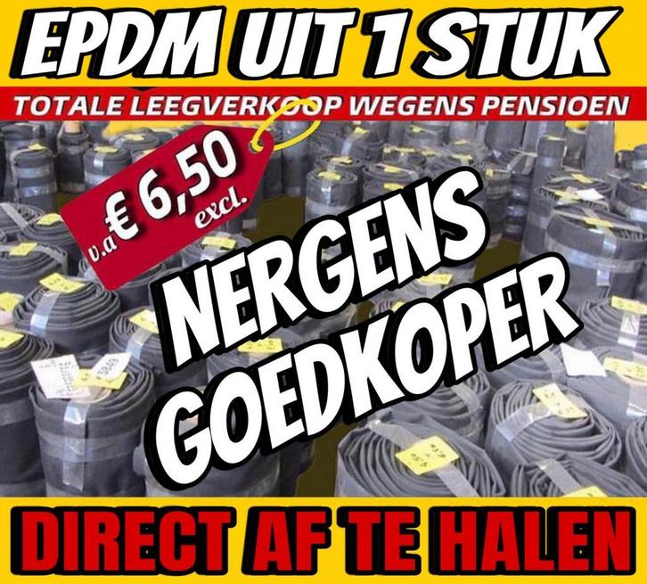 EPDM UIT ÉÉN STUK| v.a. € 6,50 | NERGENS GOEDKOPER, Doe-het-zelf en Bouw, Dakpannen en Dakbedekking, Zwart, 15 m² of meer, Nieuw