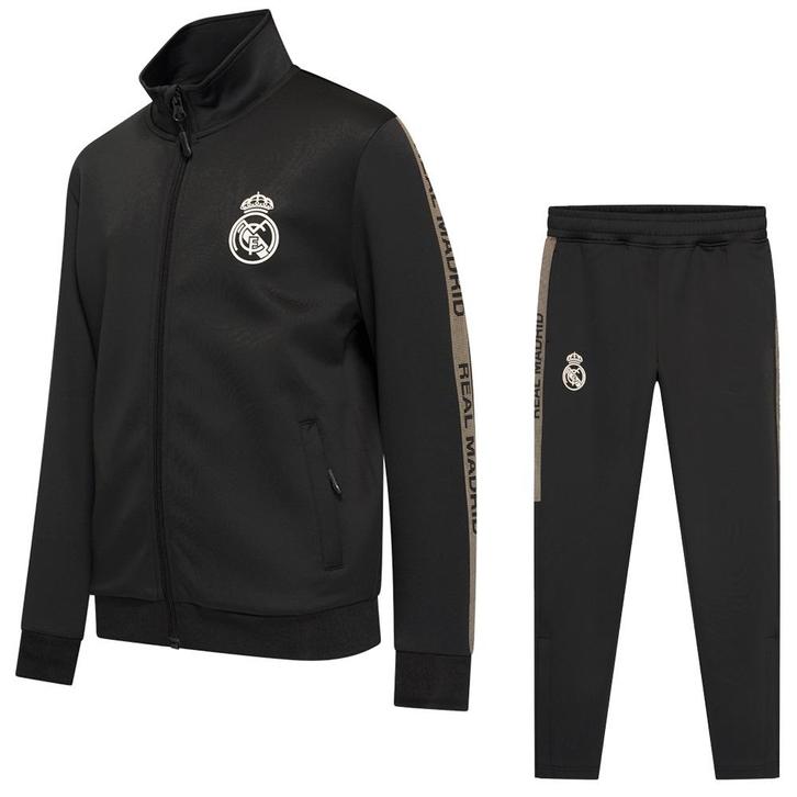 Real Madrid Trainingspak - Eigen Naam - 2025-2026 - Zwart -, Sports & Fitness, Football, Envoi