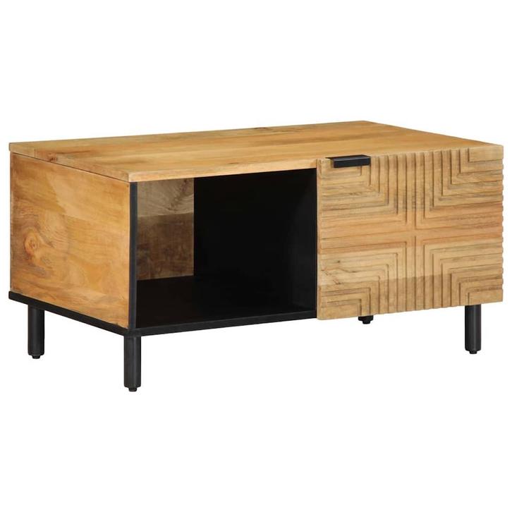 vidaXL Salontafel 80x50x40 cm massief mangohout bruin, Huis en Inrichting, Tafels | Salontafels, Nieuw, Verzenden