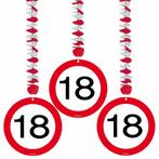 Hangdecoratie 18 Jaar Verkeersbord 75cm 3st, Hobby en Vrije tijd, Verzenden, Nieuw