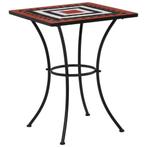 vidaXL Table de bistro mosaïque Terre cuite et blanc 60, Jardin & Terrasse, Neuf, Verzenden