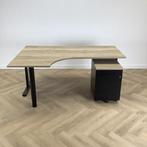 complete set hoekbureau (links) en ladeblok ,  natuur eiken, Huis en Inrichting, Bureaus, Gebruikt, Bureau