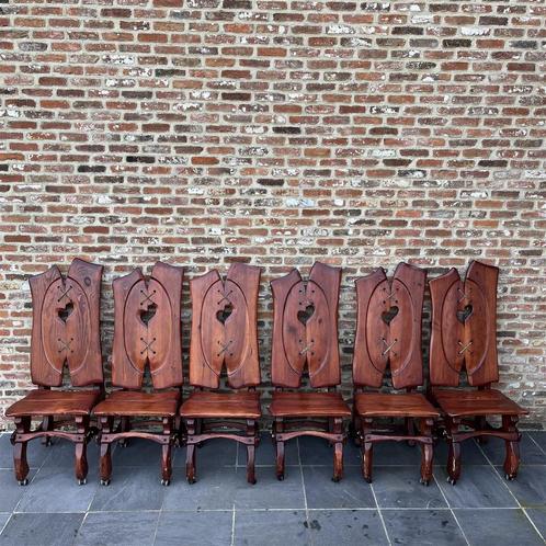 6x Brutalist stoelen, Huis en Inrichting, Stoelen
