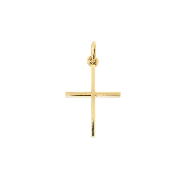 Gouden hanger van een kruis (religieus, kruis kettinghanger), Handtassen en Accessoires, Bedels, Gebruikt, Overige merken, Goud