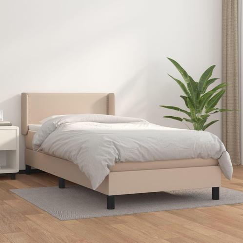 vidaXL Boxspring met matras kunstleer cappuccinokleurig, Huis en Inrichting, Slaapkamer | Bedden, Nieuw, Verzenden