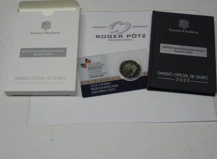 Andorra 2 Euro 2020 Iberoamerikanisches Gipfeltreffen pol..., Postzegels en Munten, Munten | Europa | Euromunten, België, Verzenden