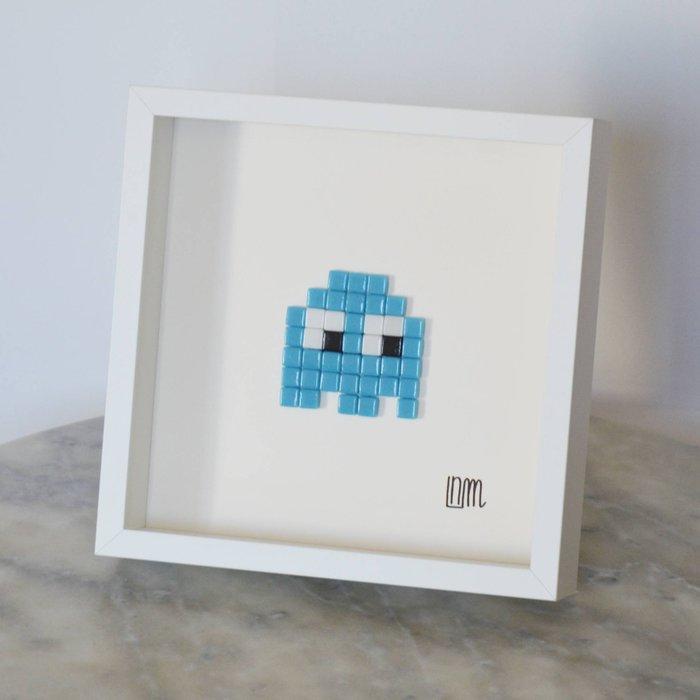 nLm - Pac-Man Blue, Mosaic, Antiquités & Art, Art | Objets design