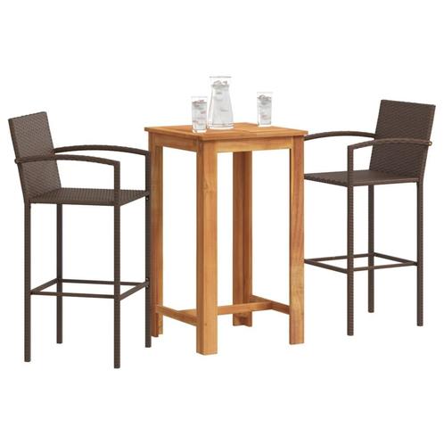 vidaXL Ensemble de bar de jardin 3 pcs marron bois, Jardin & Terrasse, Ensembles de jardin, Neuf, Envoi