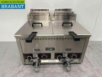 RVS Dubbele Friteuse Frituur 2 x 21 liter Gas Horeca beschikbaar voor biedingen
