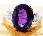 Ring - 18 karaat Witgoud, Safier MADAGASCAR ZONDER, Handtassen en Accessoires, Ringen, Nieuw