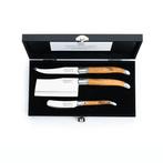 Laguiole - 3x Cheese Knives - Olive Wood - style de -