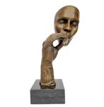 Sculpture, Cigar smoker - 48 cm - Bronze, Marbre