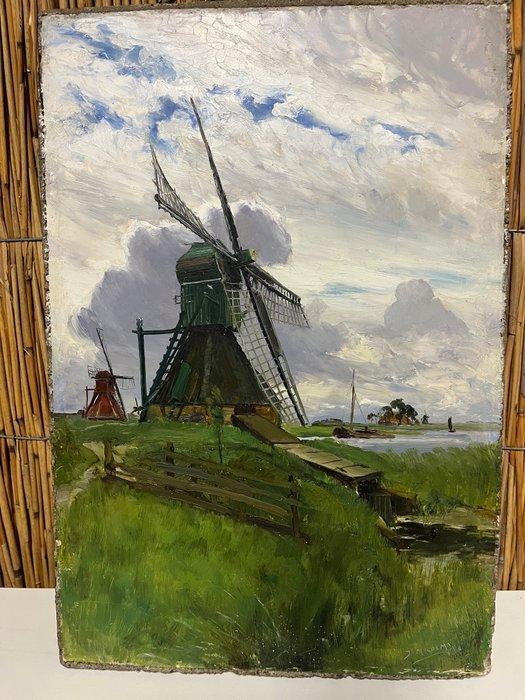 Johan Miedema (1870-1952) - Molens rond Rotterdam, Antiek en Kunst, Kunst | Schilderijen | Klassiek