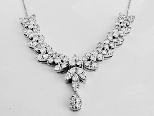 Zonder Minimumprijs - Statement ketting - 14 karaat Witgoud, Handtassen en Accessoires, Antieke sieraden